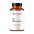 Bottle of 60 dietary supplement capsules with evening primrose oil, collagen, herbal extracts and magnesium glycinate.