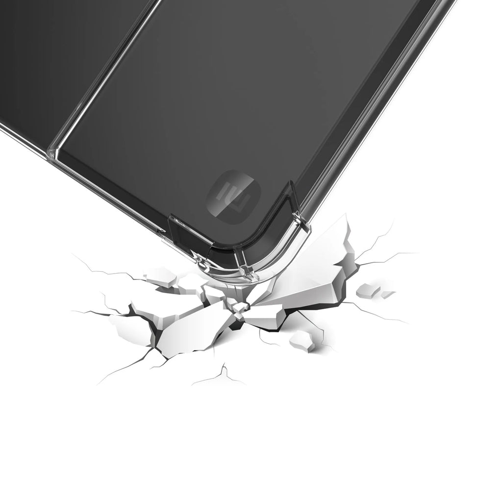 Transparent airbag protective phone case for Xiaomi devices showing clear TPU material and all-inclusive design.