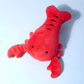 Red lobster stuffed dog toy with crab design for small medium dogs