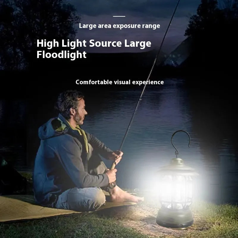 Portable camping head lamp lantern in dark green, black, or red with three power type options