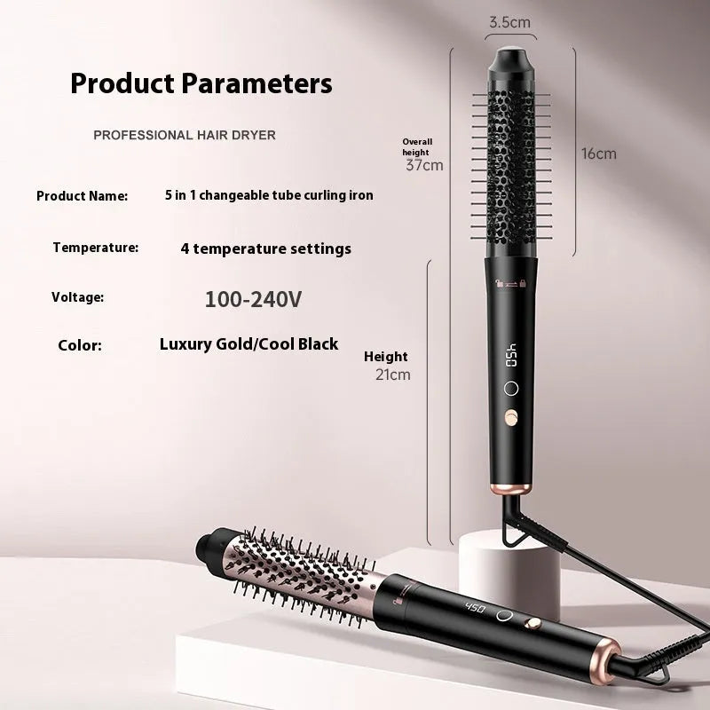 Automatic large wave hair curler in rose gold or black with three headbands