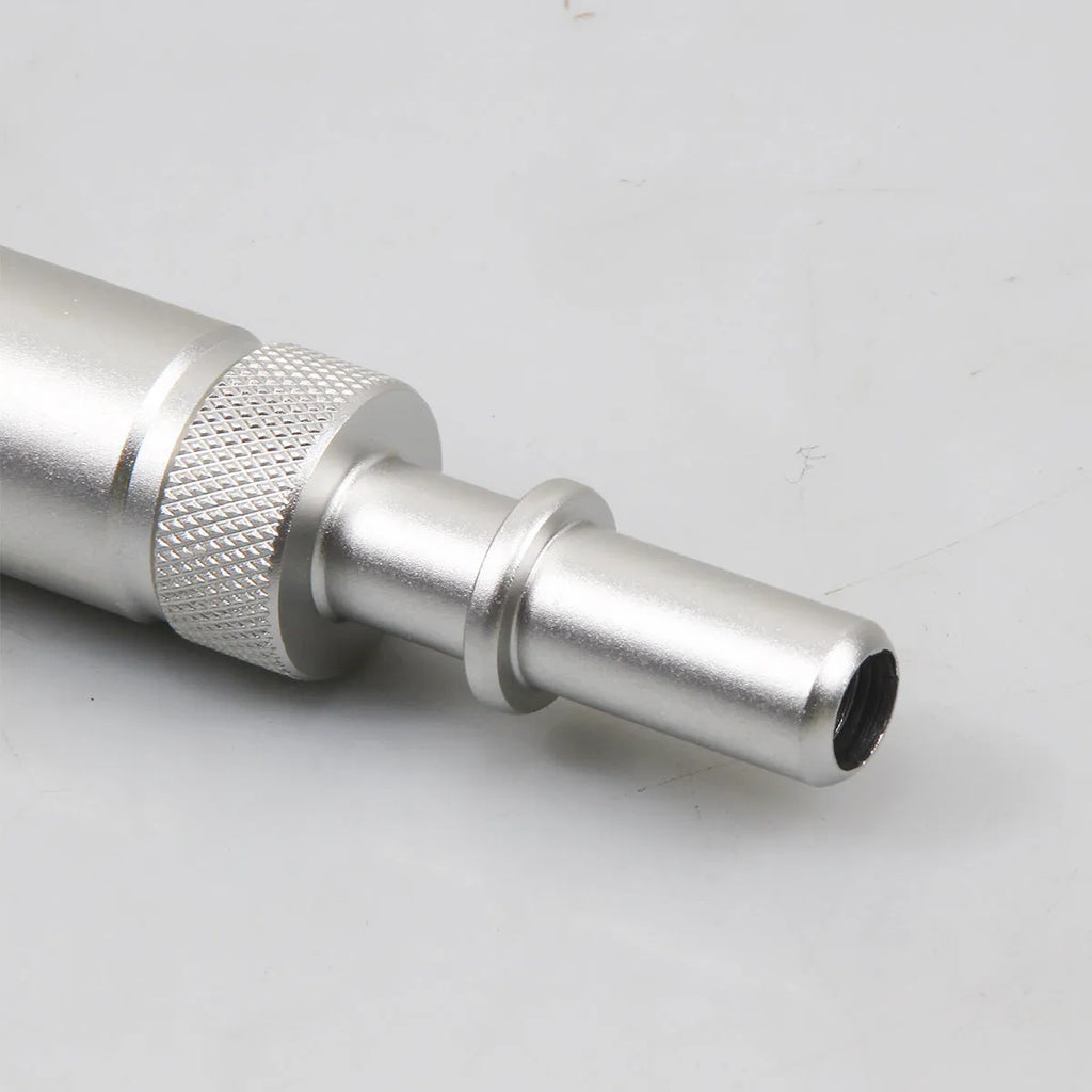 Silver metal transmission refuelling joint tool for VAS6262-9 automotive diagnostic systems