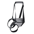 Grey neoprene dog recovery belt for hind leg support, L size adjustable fit
