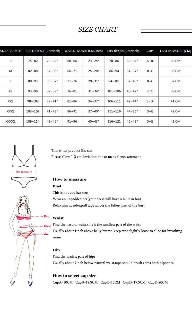 Three-piece backless push-up bikini set in polyester fabric with top, panties and skirt components