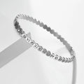 Korean style titanium steel bracelet with number charms in steel, gold or rose gold colour