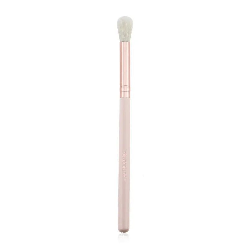 26 pink makeup brushes with wooden handles in PU storage case