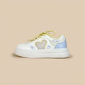 Meow Rabbit Sea Salt Cheese coloured mesh sneakers with lace-up closure and thick rubber sole for children and youth.