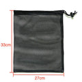 Black drawstring mesh storage bag for children's water balloons and toys