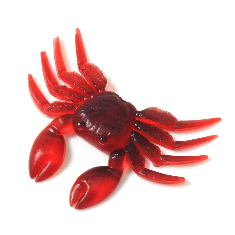 8 cm PVC crab fishing lure in red and brown colour options