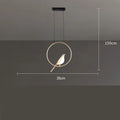 Minimalist magpie bird chandelier made from zinc alloy and acrylic with neutral LED lighting