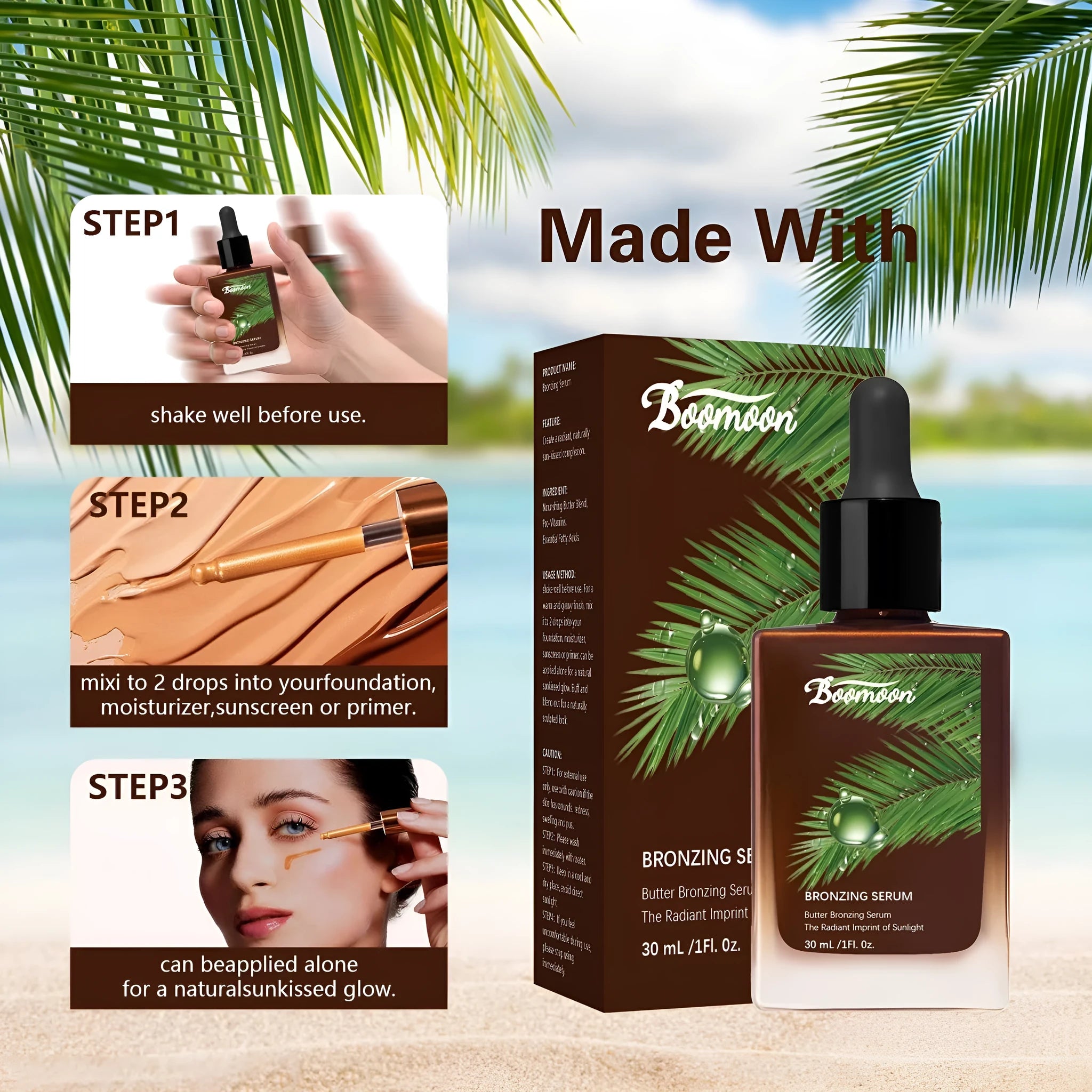 Bronze Black colour care solution moisturising treatment bottle, 30ml, for dark brunette and black hair