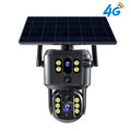 Solar dual lens PTZ security camera, 2560x1440, 30x digital zoom, 15m night vision, wall mounted