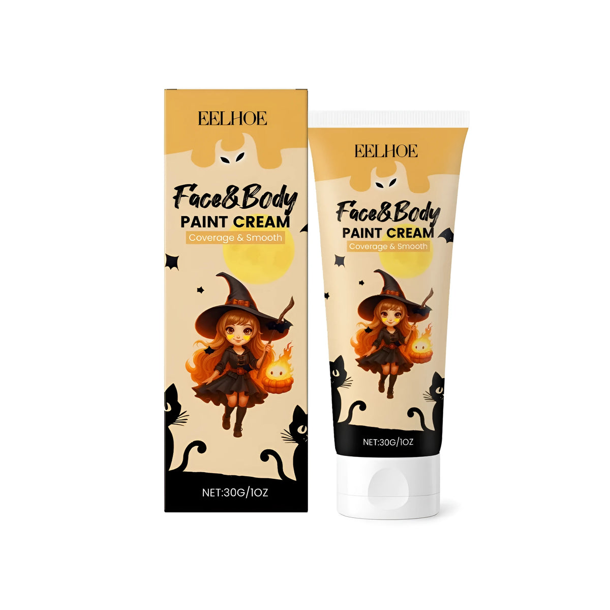 30g tube of face and body paint cream with titanium dioxide and zinc oxide pigments