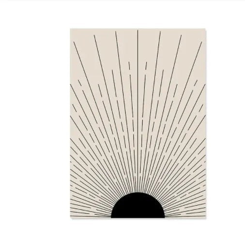 Boho abstract line art of an animal on a frameless canvas print available in multiple sizes.