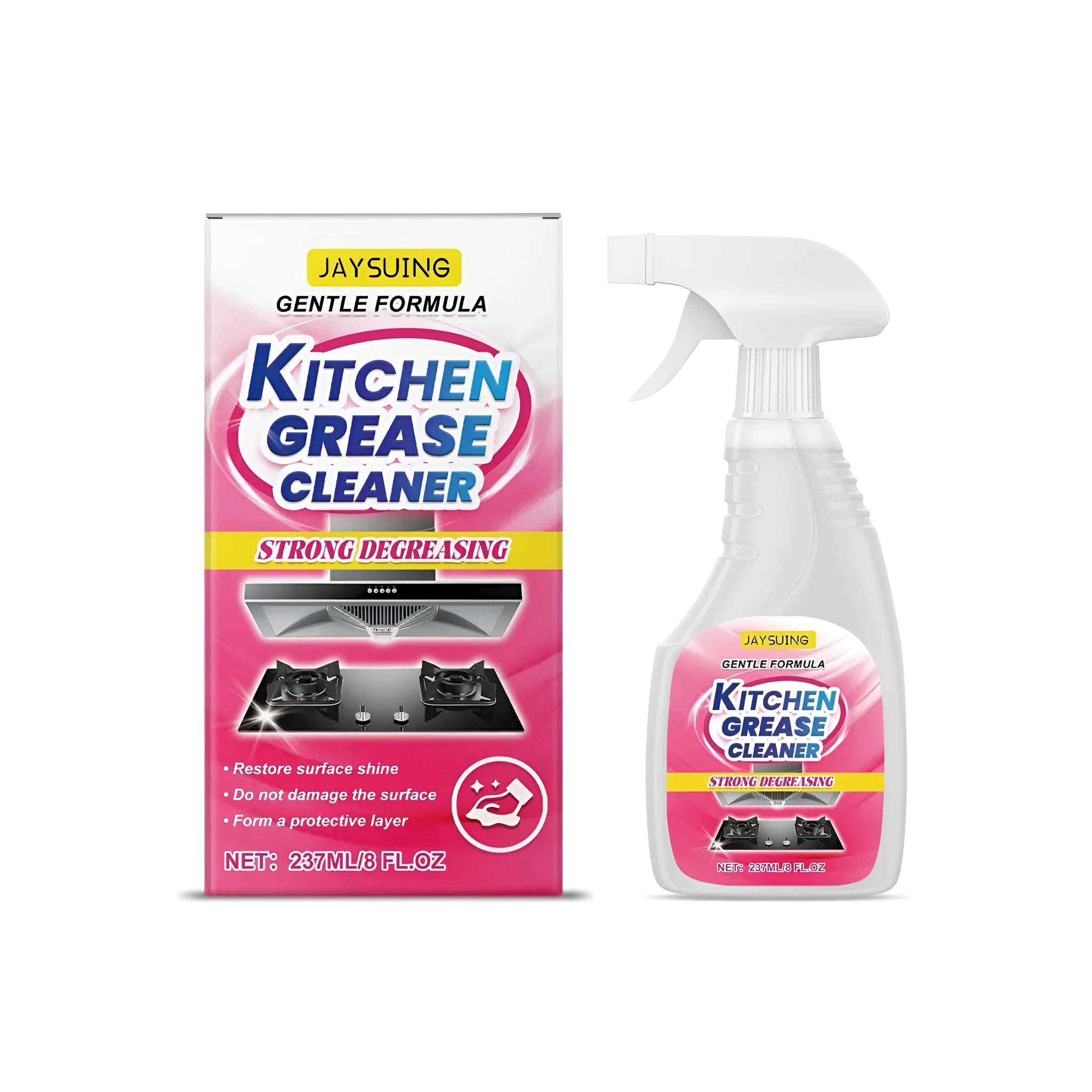 237 ml bottle of kitchen grease cleaner spray for cooker hoods and hobs