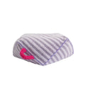 Striped pet bed with soft velvet removable cover in orange, purple or yellow colours for dogs and cats