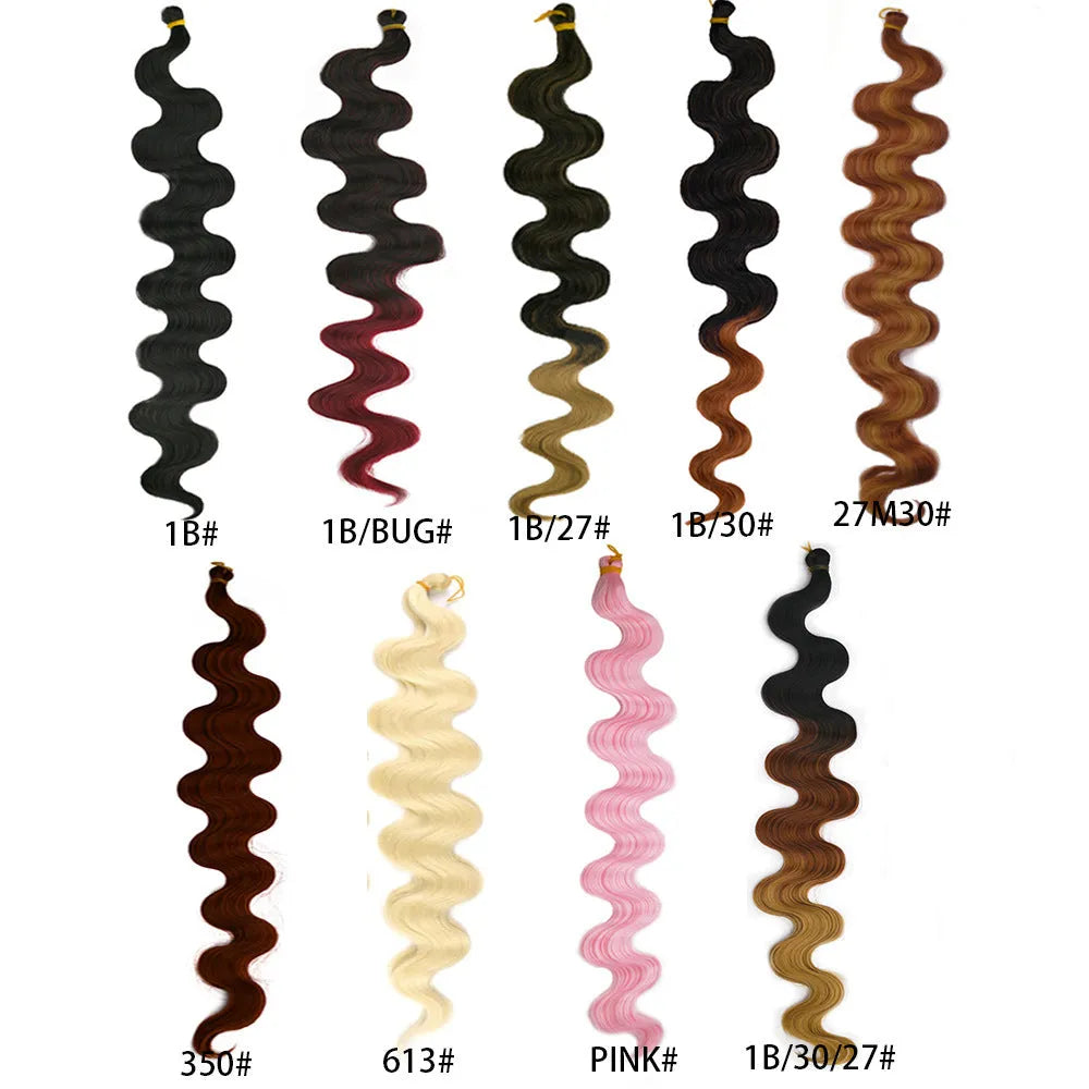 Wine red big wave crochet braided hair extensions, 24 inches long, on a wig stand.