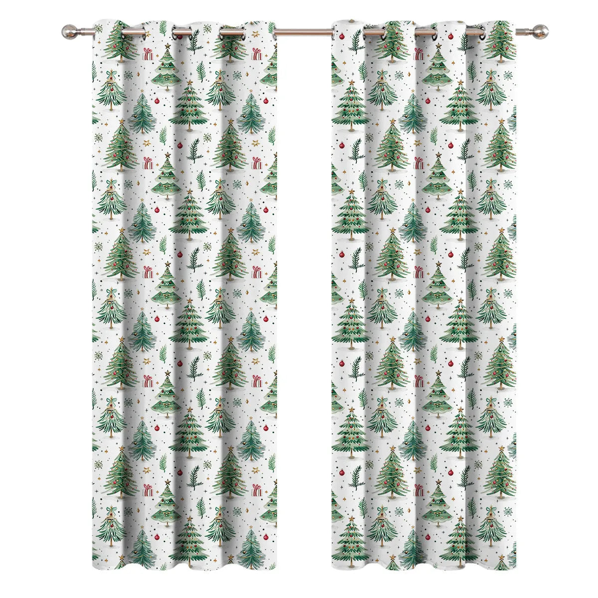 Christmas Forest pattern punching decoration shading curtain in modern simplicity style
