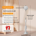 Vertical boxing reaction speed ball system with roly-poly base, focus mitts, and vent sandbag for home training