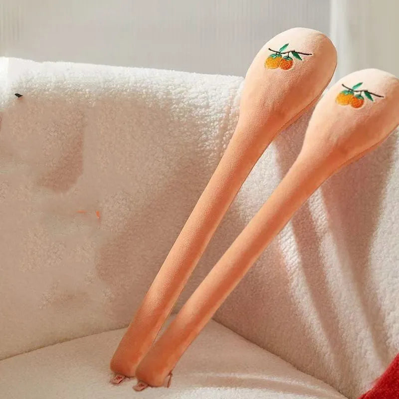 48 cm persimmon coloured back pounding percussion therapy stick with meridian flap design