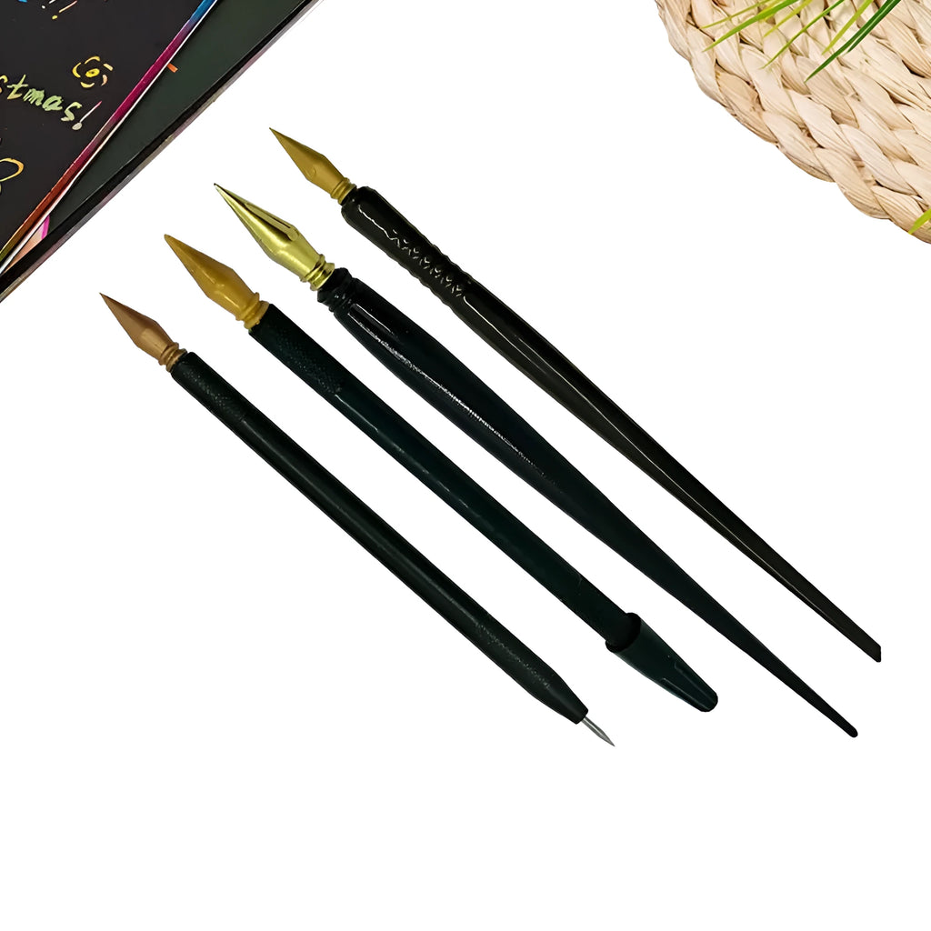 A white PS plastic scratch art pen for children's drawing and craft projects