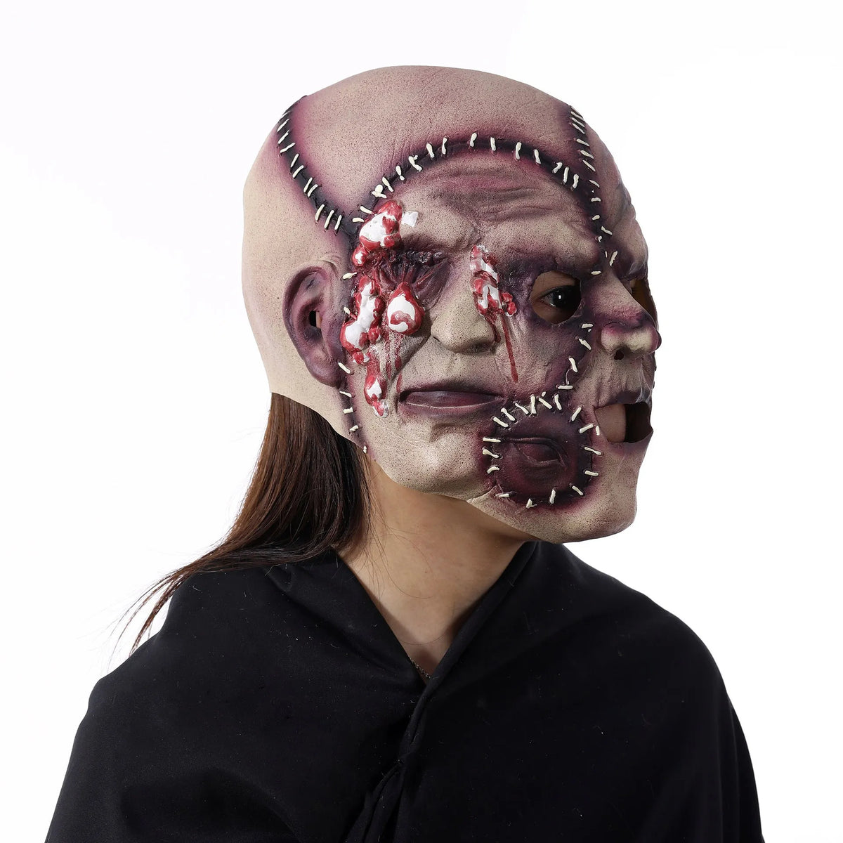 Latex three-sided grimace horror mask for Halloween costume parties