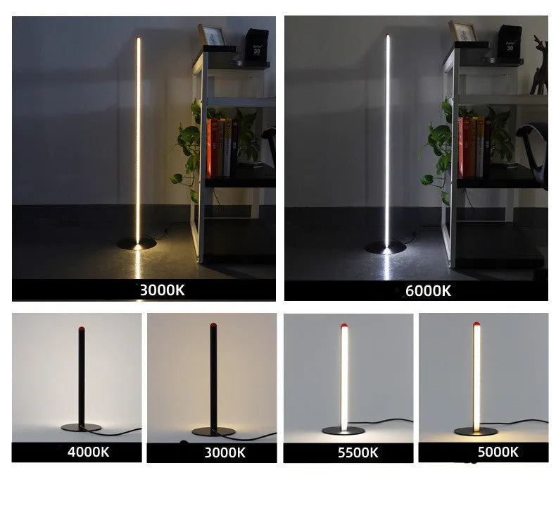 Vertical aluminium floor lamp in modern simple style with height options