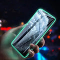 Luminous full cover tempered glass screen protector for iPhone glowing in dark with anti-scratch features