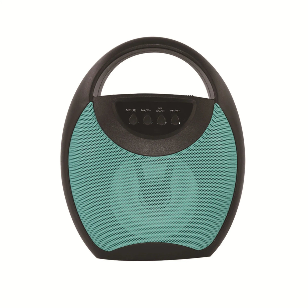 Portable Bluetooth speaker in black, blue, or pink with USB and SD card slots