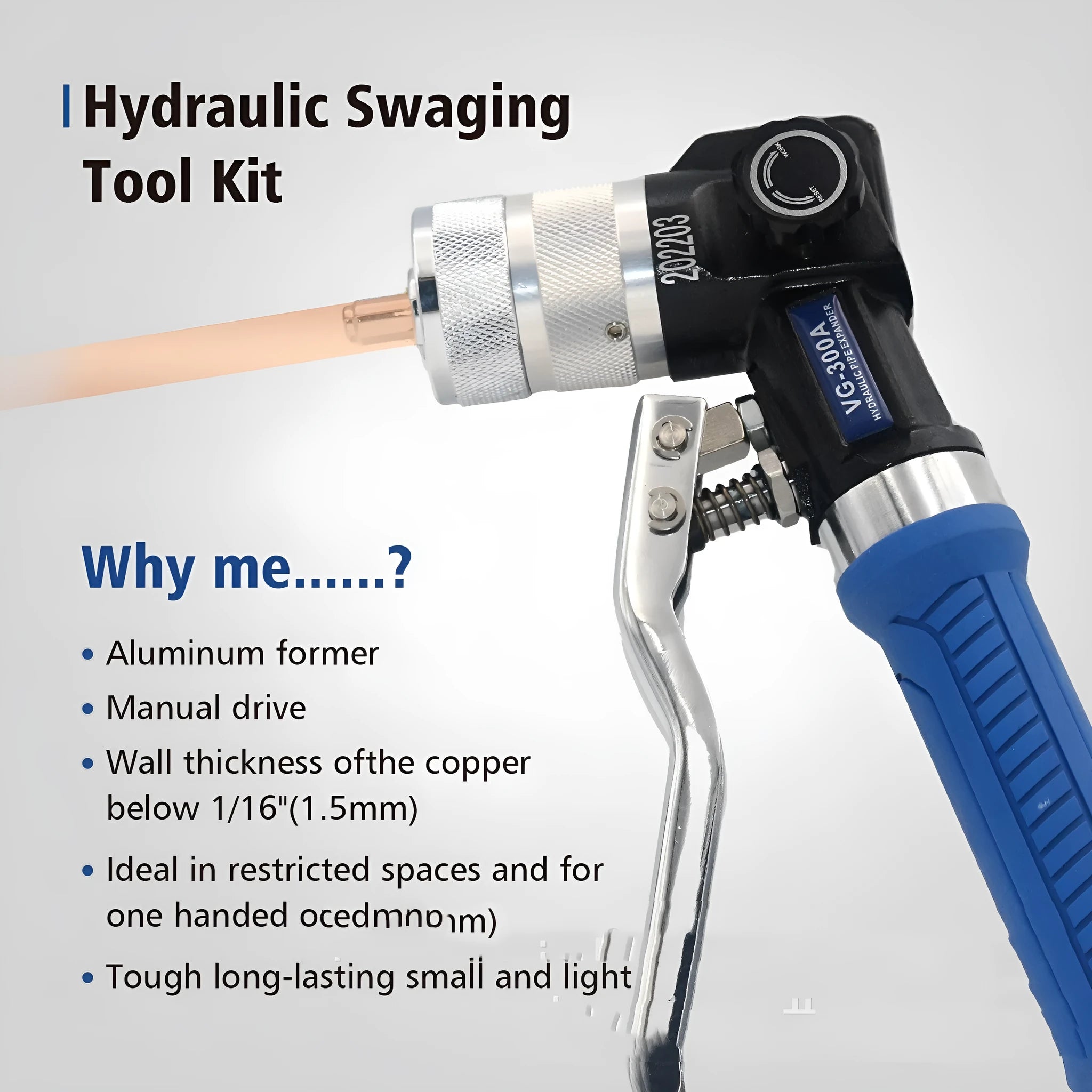 VG-300 hydraulic tube expander refrigeration tool made from high-strength alloy steel