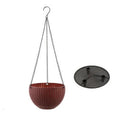 Injection-moulded plastic hanging basket with 450mm chain in one of seven colour options