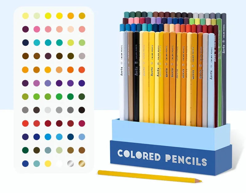 Boxed set of 72 or 126 soft-core coloured pencils with basswood barrels for drawing and sketching.