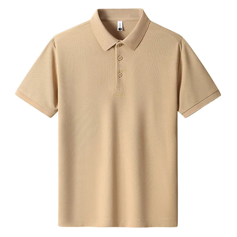 Men's casual cotton T-shirt in multiple colours on a size chart background.