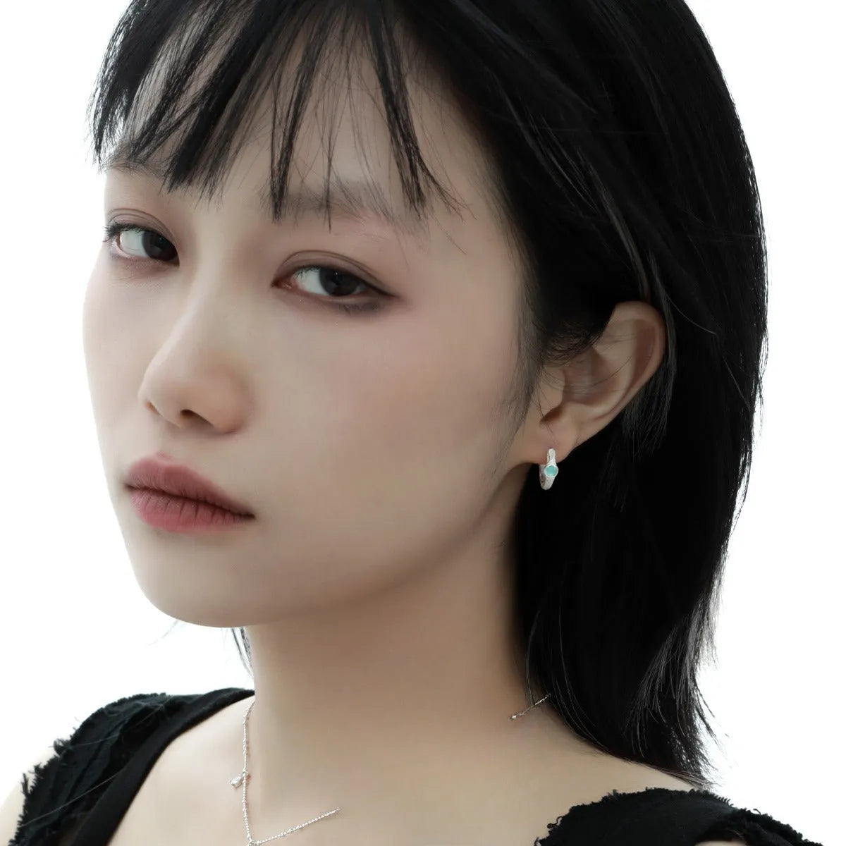 925 sterling silver geometric ear clips in burnt silver colour for women