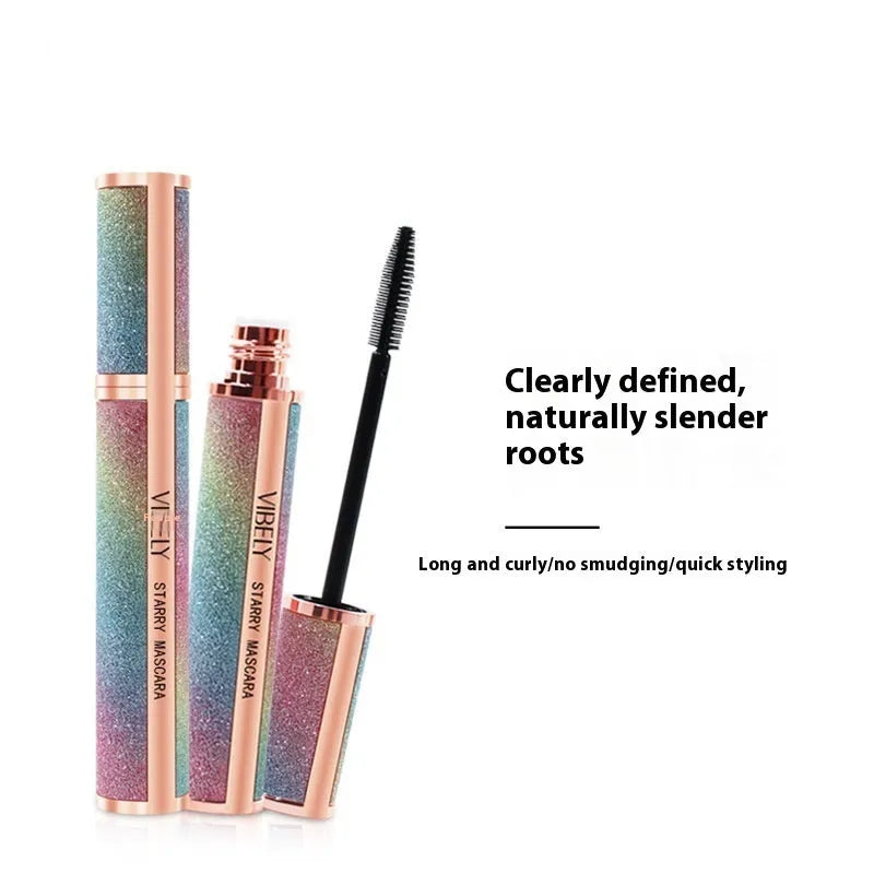 Black waterproof mascara with long thick curling effect for eye lash enhancement