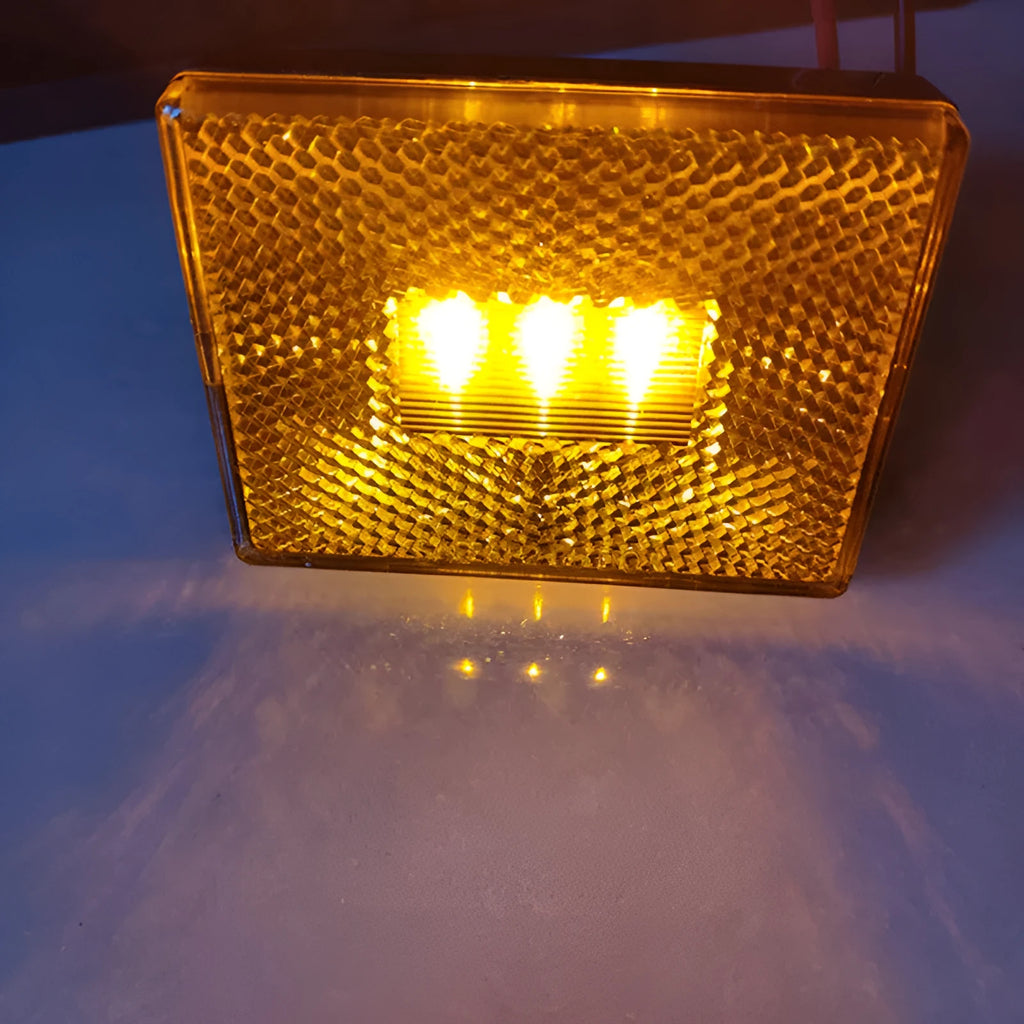 Red and yellow LED trailer side clearance lamp with 19cm wire