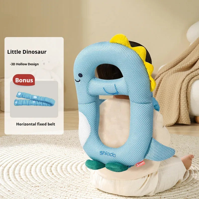 Cartoon anti-collision pillow for baby fall protection with dinosaur design and EPS particle filling