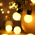 10 metre black solar string lights with 40 transparent plastic bulbs for outdoor festival decoration