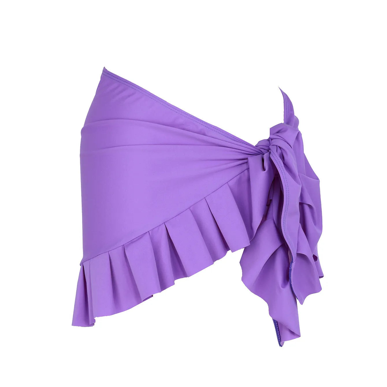 Women's single-shoulder high-waist one-piece swimsuit in a solid colour.