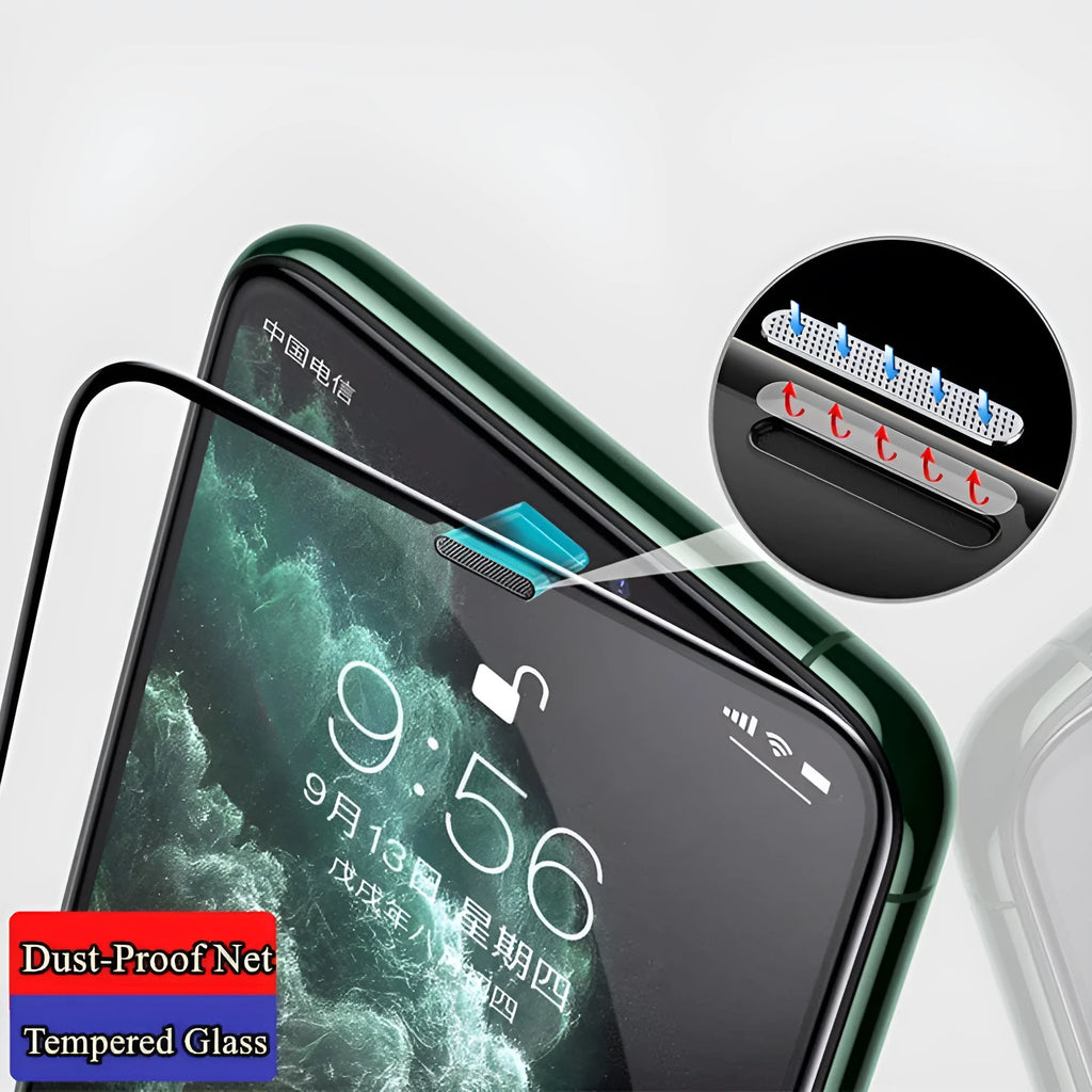 Privacy tempered glass screen protector for iPhone showing anti peeping feature