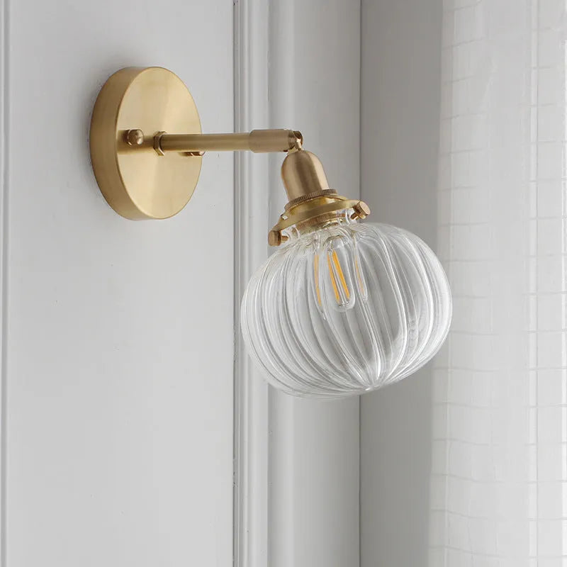 Glass wall lamp with water ripple or blue shade for living room or bedroom