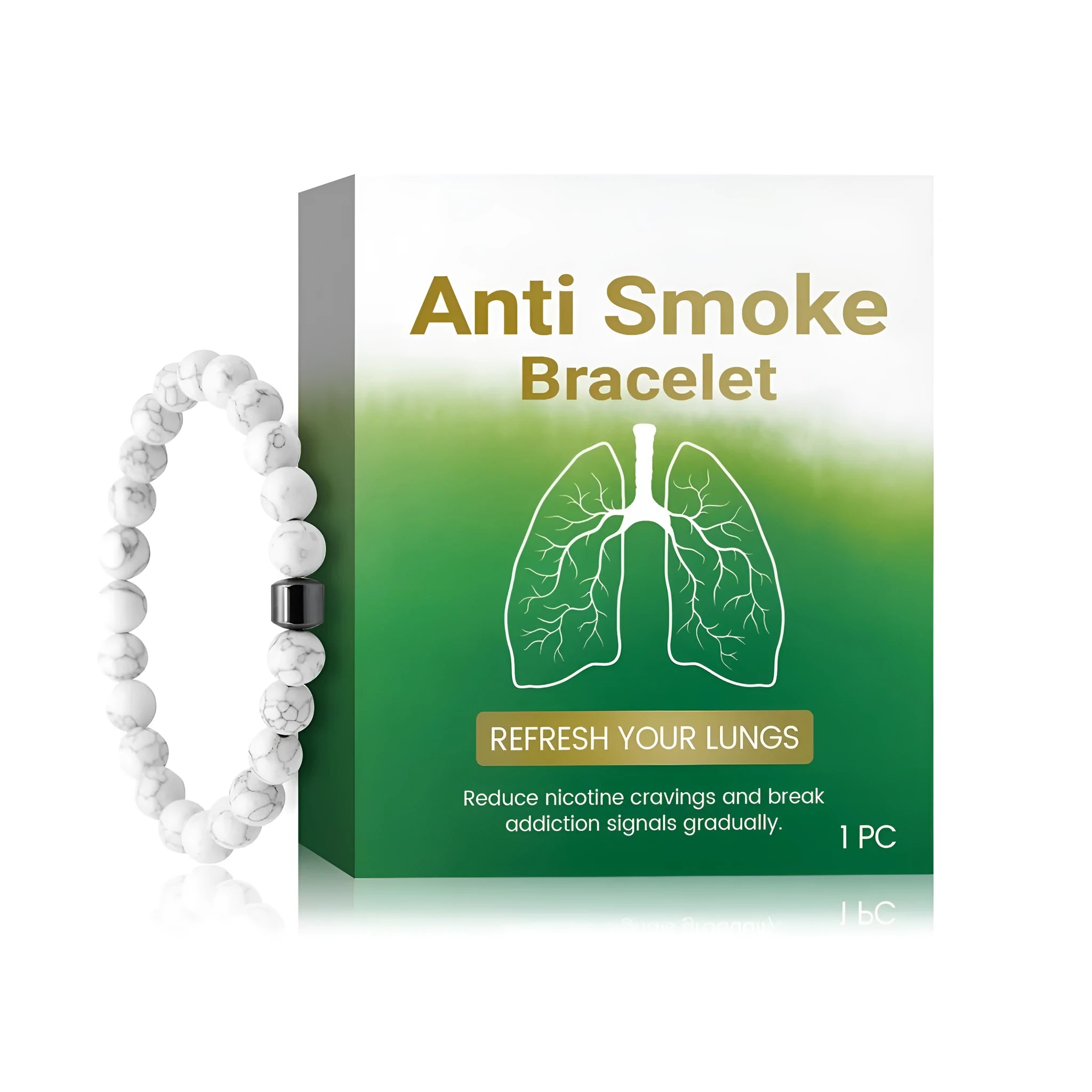 Women's smoke prevention bracelet with synthetic turquoise decorative stone