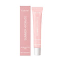Pink lipstick format shea butter lip balm with vitamin E and olive oil ingredients