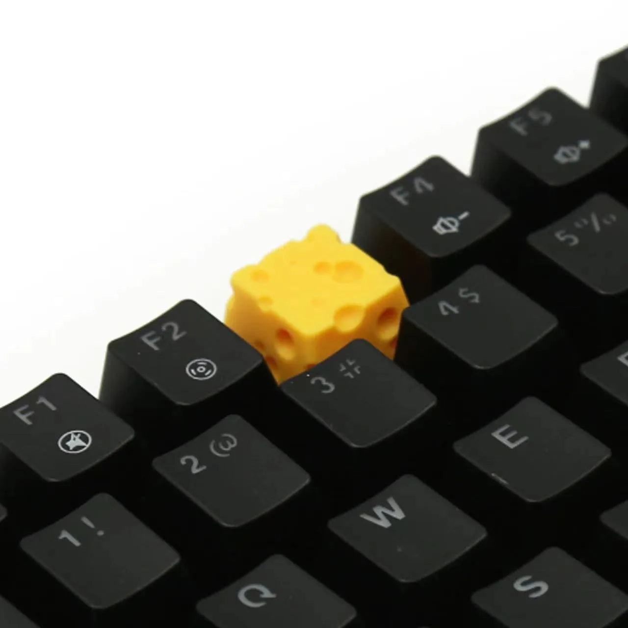 Yellow resin cheese artisan keycap for mechanical keyboards with Cherry MX compatibility