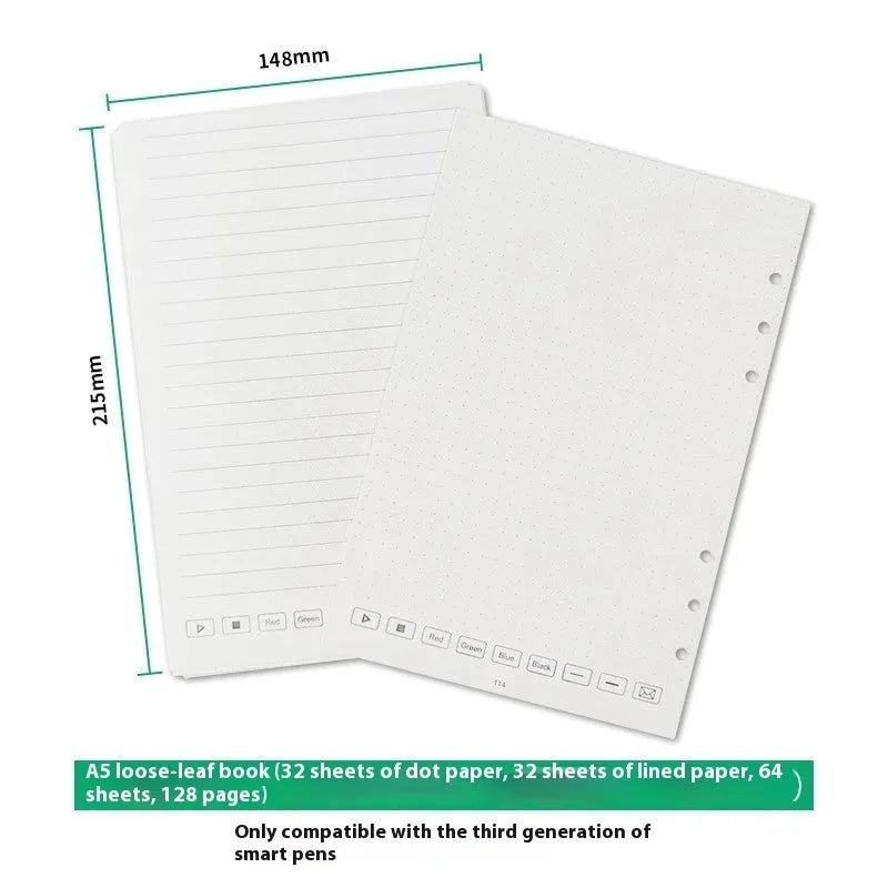 Loose leaf spiral notebook refill pack with Zodiac Forest paper and assorted metal-core pen refills