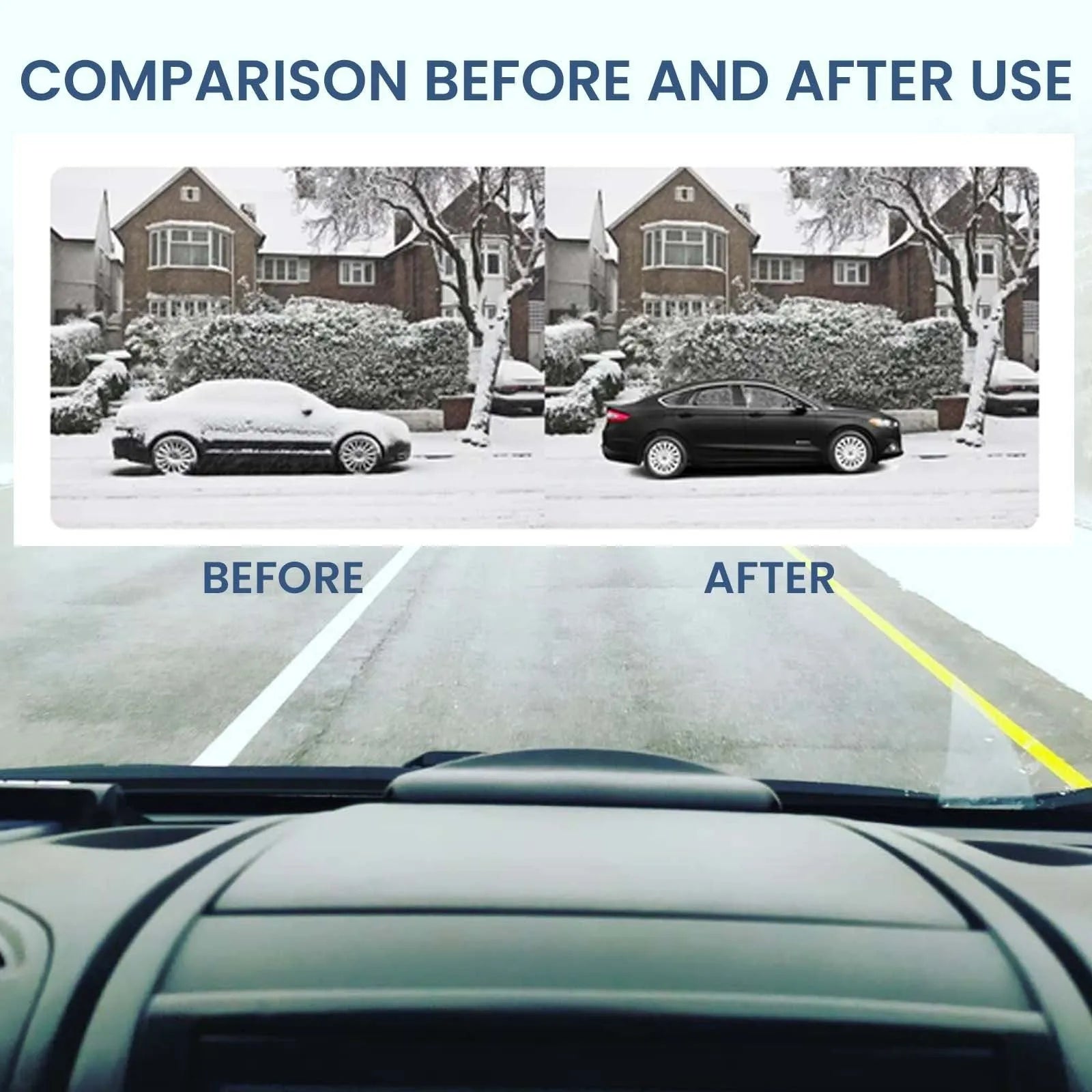 Black glass car deicing tool for snow removal from windscreens, measuring 5cm long.
