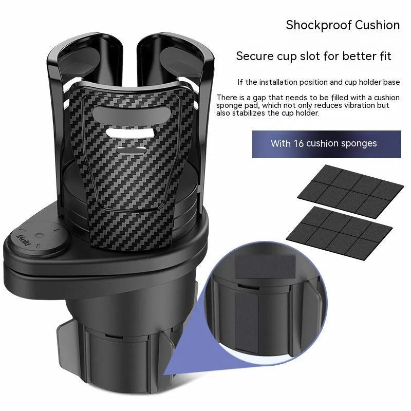 Second generation car cup holder modification in ABS plastic with carbon fibre or matte finish options