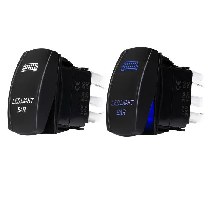 Black off road LED spotlight cable set with 2-metre wiring harness and integrated switch