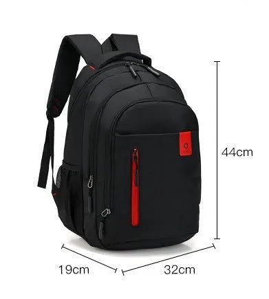 Oxford fabric teen backpack in multiple colours with reinforced shoulder straps and side zipper pockets