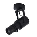 Black surface-mounted LED spotlight for restaurant atmospheric lighting with aluminium construction